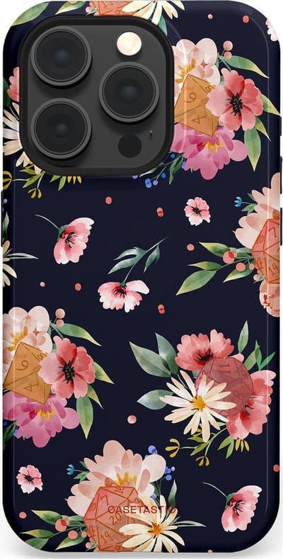 Casetastic Hoesje Geschikt voor Apple iPhone 15 Pro Magsafe - Stijlvolle Beschermende Duo-layer Case - Bloemenkracht met D20