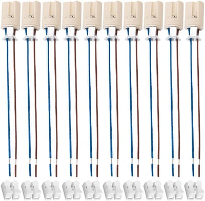 SPHProducts - Keramische Lampvoet Houder - Bi-Pin Fitting voor LED en Halogeen - 10 Stuks - Ideaal voor Interieur - Verlichting - Geschikt voor Woonkam...
