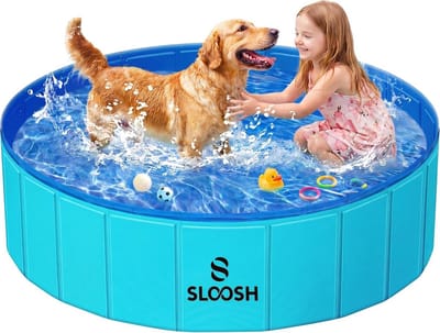 Solvix hondenzwembad - Opvouwbare Honden- en Kinderen Zwembad - Hard Plastic - Antislip Ondergrond - Draagbaar - Voor Binnen en Buiten