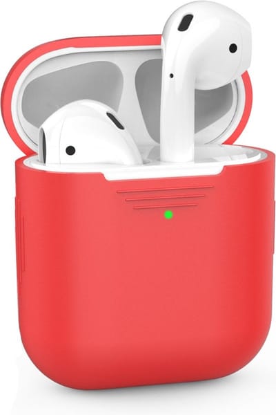 Coverup Hoesje - Geschikt voor AirPods 1 & 2 Hoesje - Coverup Siliconen Case - Rood