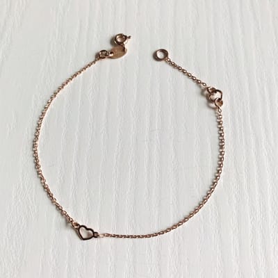 Minimalistische armband | Hart | Hartje | Rosekleurig | AG925 | Sterling Silver