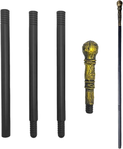 3-delige Halloween wandelstok - 111 cm onisex kostuumstok voor volwassenen en kinderen, perfect voor joker, vampier en schedel kostuums, ideaal voor Halloween en carnaval feestjes