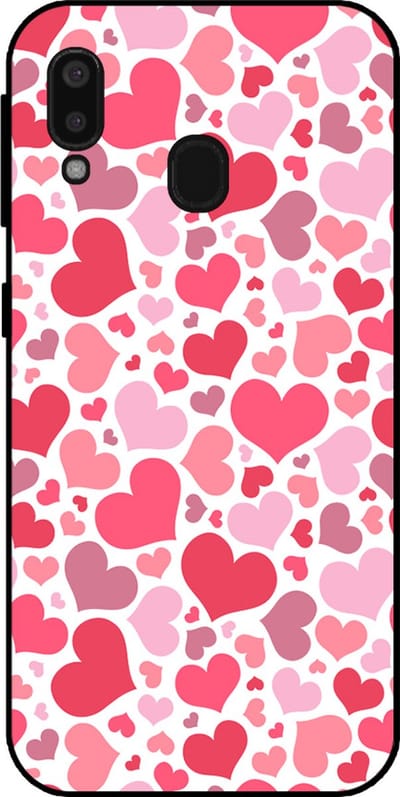 Smartphonica Telefoonhoesje Geschikt voor Samsung Galaxy A20e met Hartjes Print - Hearts Design TPU Backcover Case - Kinder Hoesje met Hartjes Design geschikt voor Samsung Galaxy A20e