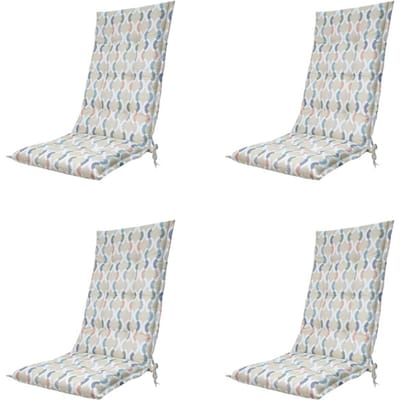Madison - Tuinstoelkussen Hoge Rug Trivia natural - Ca. 123x50 cm - Set van 4
