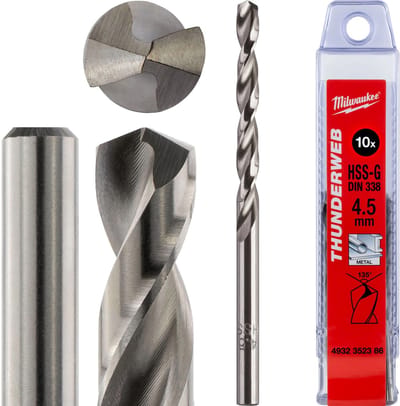 Milwaukee THUNDERWEB - Metaalboren DIN 338 - 5 en 10 stuks TW 4,5 x 80-10 stuks - 4932352386