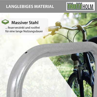 TRUTZHOLM Fietsaanleunbeugel Set van 2 - 115x58cm om in Beton te Storten - Thermisch Verzinkt Fietsparkeerbeugel Ø48mm Paal