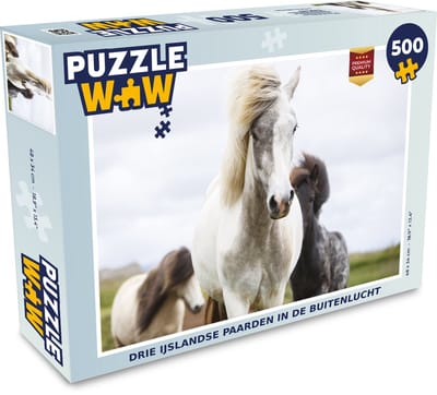 Puzzel Paarden - Wolken - IJsland - Legpuzzel - Puzzel 500 stukjes