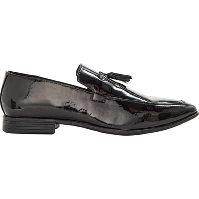 Lambretta Formele herenloafers van leer met kwastjes (Zwart)