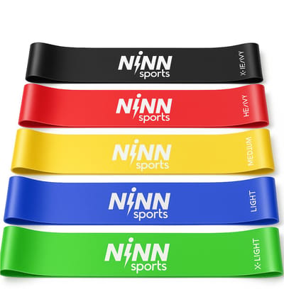 NINN Sports Weerstandsbanden Set van 5 - Fitness Elastieken - Booty Bands - Resistance Bands - Sport Banden voor Thuis & Sportschool