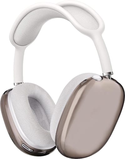 KELERINO. Siliconen Transparant Cover Case geschikt voor Airpods Max - Zwart