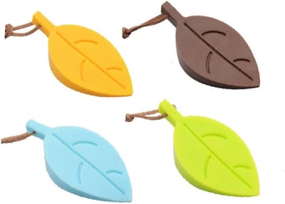 Deurstoppers Bladstijl - Deurwig Set - Voorkom Deurklappen - Zacht Flexibel Siliconen - 4 Stuks - Multicolor