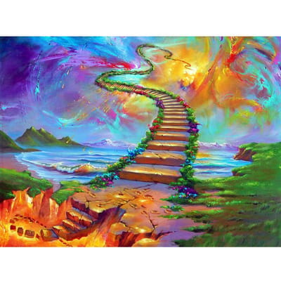 Diamant schilderij landschap strass kralen volledige boor diamant borduurwerk ladder kristal wanddecoratie 20X30CM