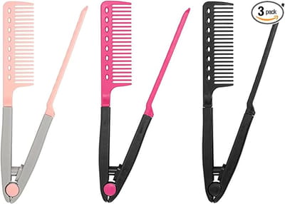 Drie V-vormige stijlkammen, geschikt voor zowel nat als droog gebruik, ergonomisch ontworpen, gemaakt van duurzame materialen, geschikt voor thuis, op reis en in de kapsalon.