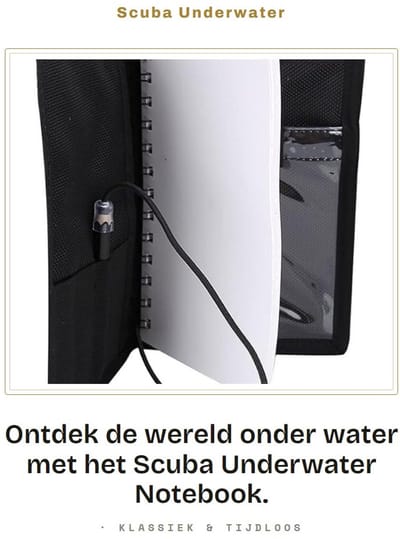 Dailygoods- Notitieboek Waterdicht - Onderwater Notities - Lichtgewicht - Slijtvaste Afdekking - Inclusief Pen - Afmetingen 20x12,5 cm - Onderwaternotitieboek