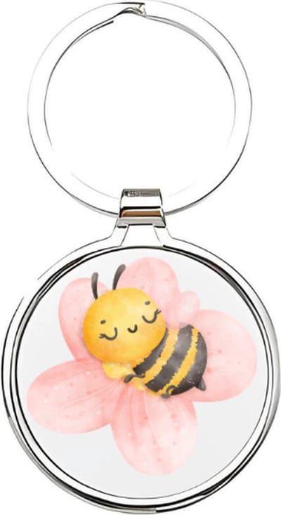 Akyol - Bijen Sleutelhanger - bij - Dierenliefhebbers - Bee - wesp - hommel - dieren - insecten - honing - honingraad - wespenkoningin - tuindieren - vliegend insect - dierendag - 4 x 7,5 CM