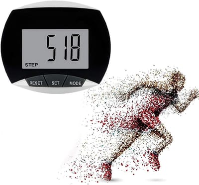 Stappenteller met Riemclip - Pedometer Activiteitentracker - Fitness Motivatie - Nauwkeurige Stappenmeting - 25 gram - Zwart