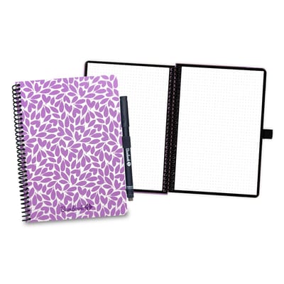 Bambook Leaf uitwisbaar notitieboek - Violet Blossom - A5 - Dotted pagina's - Duurzaam, herbruikbaar whiteboard schrift - Met 1 gratis stift