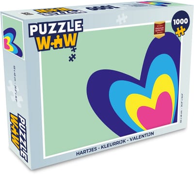 Puzzel Hartjes - Kleurrijk - Valentijn - Legpuzzel - Puzzel 1000 stukjes volwassenen
