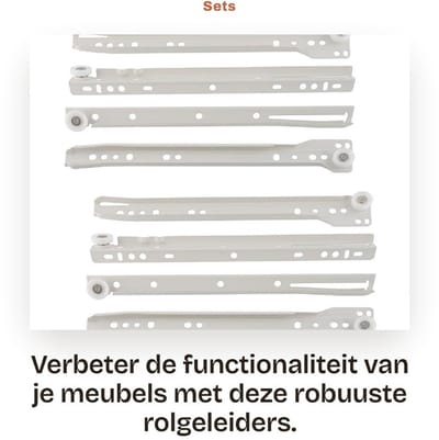 Dailygoods- Rolgeleiders 25 cm - Schokdempers - Geleiderail - Staal - Meubelmontage - Maximale belasting 25 kg - Set voor 2 laden - Ladegeleiders