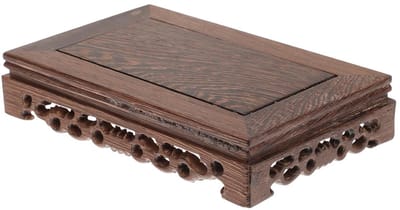 Dailygoods- Presentatiestandaard Vintage Koffiekleur - Houten Sokkel - Rechthoekige Basis - Bloemenstandaard - Decoratie - Natuurlijke Aroma's