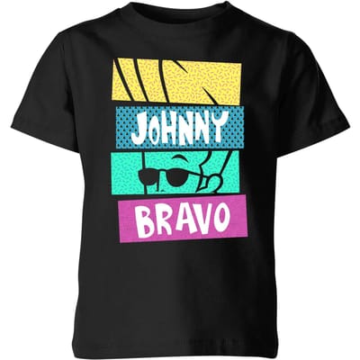 Cartoon Network Spin-Off Johnny Bravo 90s Slices kinder t-shirt - Zwart - 98/104 (3-4 jaar)