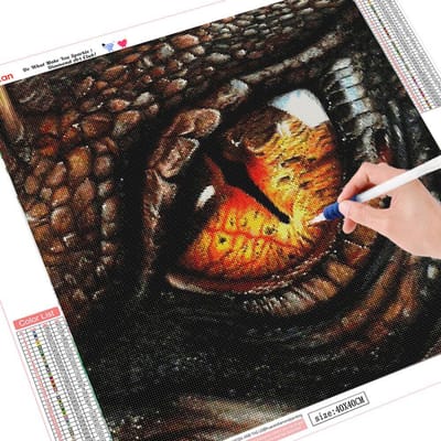 Peinture Diamant Ronde Complète Œil d'Animal Mosaïque Diamant Broderie Diamant 5d Vente Image 30x30 brown