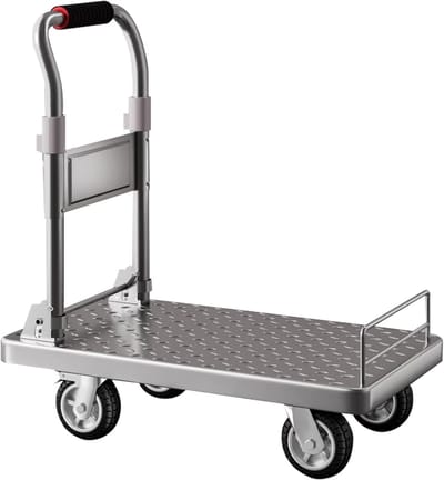 Vouwbare Platformwagen - Steekwagen Duwkar - Materiaal Transport - Met Remmen Afneembaar - Groot Compact