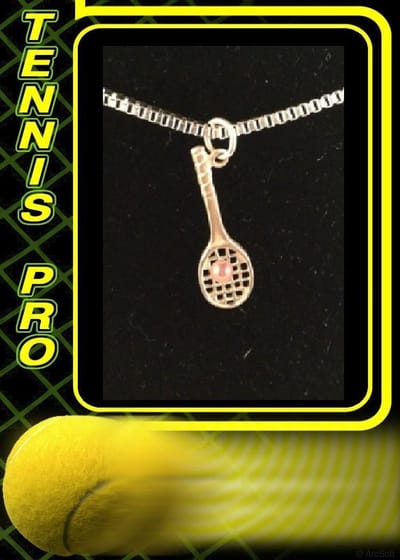 Sportieve hanger, tennis racket met parel