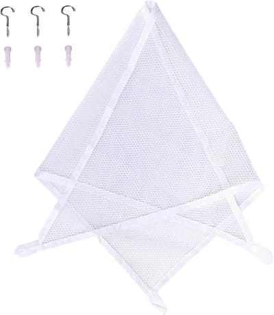 Speelgoed Hangmat - Opbergnet Knuffels - Kinderkamer Organiseren - Ruimtebesparend Ontwerp - 140x100x100cm - Wit