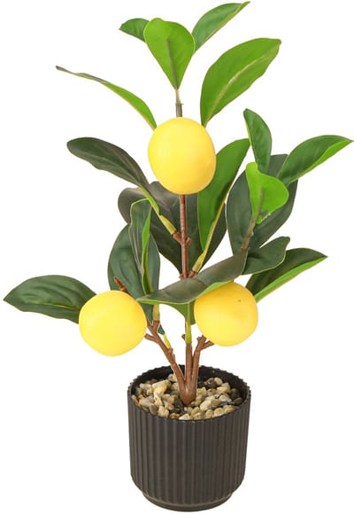 Kunstmatige citroenboomdecoratie, 28 cm plantenpot, groen geel