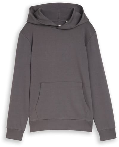 Tom Tailor - Hoodiesweatshirt met print op de rug - Maat 140 - dark urban grey