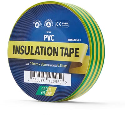 YellowBand Premium PVC Isolatietape 19mm x 33m Groen/Geel