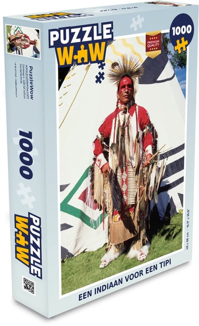 Puzzel Een indiaan voor een tipi - Legpuzzel - Puzzel 1000 stukjes volwassenen