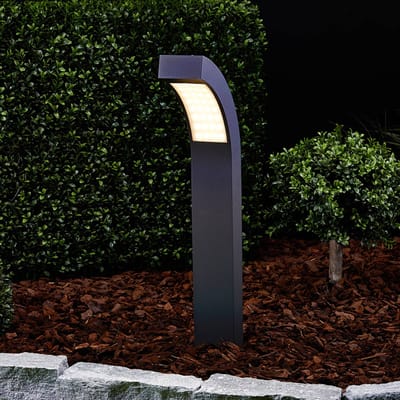 Lucande LED sokkellamp Lennik, 60 cm, antraciet, metaal