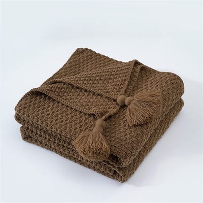 Color Tassel Gebreide dekens Vrijetijd Katoenen Bedden Plaids en Cover Wol Ball Bedsprei's for Bed Decorating Sofa Deken Zachte deken (Color : D, Size : 130x170cm)