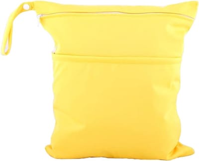 Herbruikbare natte tas voor luiers, vieze kleding en accessoires - Geel, waterdicht en praktisch