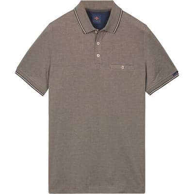 Baileys Polo 2-Tone Oxford Piqué Fine Tipping Stone Grey / male