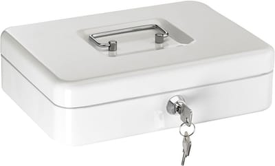 Robuuste Geldcassette met Inzetbak voor Muntgeld en Bankbiljetten (250x170x75 mm)