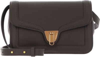 COCCINELLE Leren Schoudertas Avondtas Marvin Twist Smooth Handbag Bark Donkerbruin
