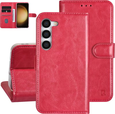 Multimedia & Accessoires PU Lederen Book Case Hoesje geschikt voor Samsung Galaxy S23 – Roze - Portemonnee – Met Stand – Kaarthouder – Pasjes Houder – 3 Pasjes - Magneet Sluiting – Bookcase