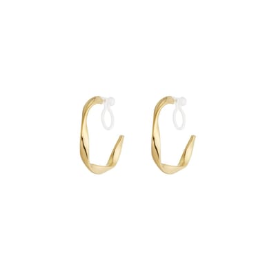 Curve Clip Oorbellen | RVS (verkleurt niet) | Goud | Clipoorbellen ( geen gaatje nodig) | Beste Cadeau voor haar