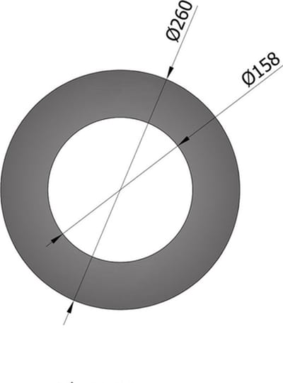 Kachelpijp Ø150 Rozet - zwart - diameter 150