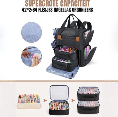 SVN® Nagellak Koffer - Nagellak - Zwart - ‎40cm x 30cm x 20cm