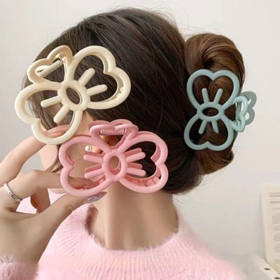 Pinces à cheveux tendance pour femmes, nouvelle collection, goutte d'huile, pince à queue de cheval, pince à cheveux transparente, épingle à cheveux pour fille, barrette en crabe, accessoires de coiffure rose