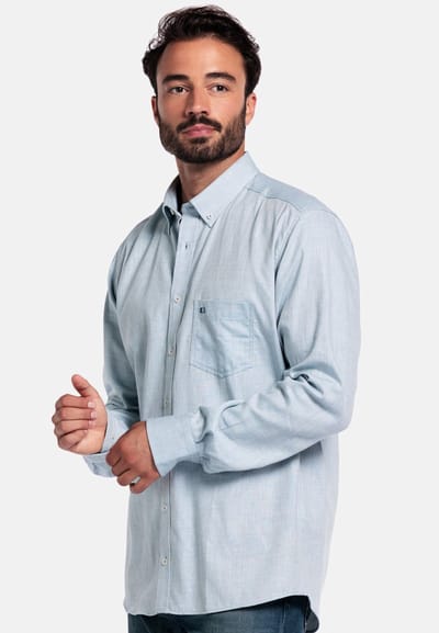 Giordano – Brando – Heren – Casual - Overhemd – Lichtblauw melee – 527005-61