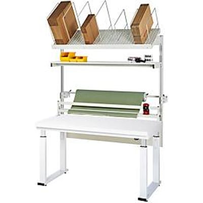 Rau inpaktafelsysteem 03 Werkbank serie adlatus 600, B 1500 x D 700 x H 740-1140 mm, HPL blad, tot 600 kg