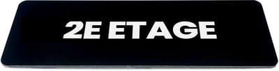 Deurbordje met tekst 2e etage - Zwart/wit - Formaat 150 x 50 mm x 1,6mm - incl. plakstrip