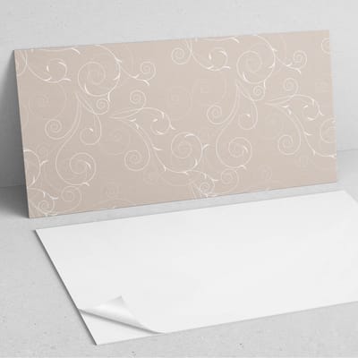 Coloray Wandpanelen Zelfklevend - Fijne spiralen en bladeren PVC Wandpaneel - 100 cm x 50 cm - Beige Wandbekleding Zelfklevend - 1 stuk - Mozaïeken Wandpanelen Zelfklevend - Wandpanelen Keuken - Wandpaneel Badkamer