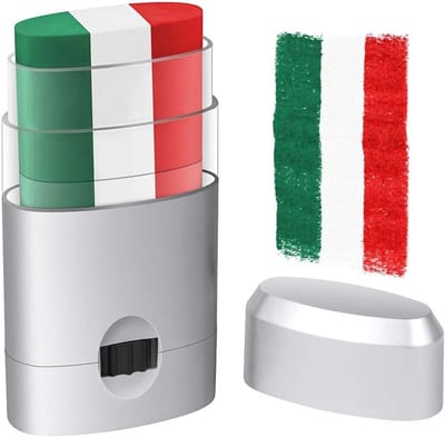 Driekleurige Make-up Pen - Cosmetische Stift - Sportevenementen Aankleden - Eenvoudig Aanbrengen - Draagbaar Formaat - Groen Wit Rood