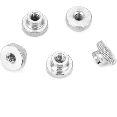 Écrous moletés à serrage manuel en acier au carbone nickelé M3 M4 M5 M6 M8 M10 (M5 5 pièces)
